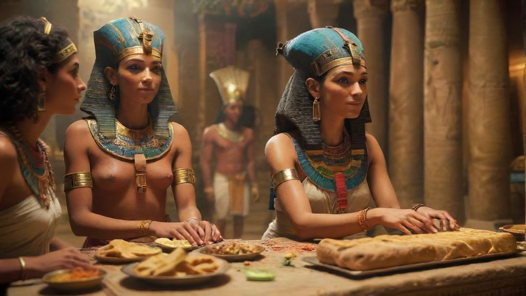 How did food play a role in ancient Egyptian rituals, banquets, and the afterlife?