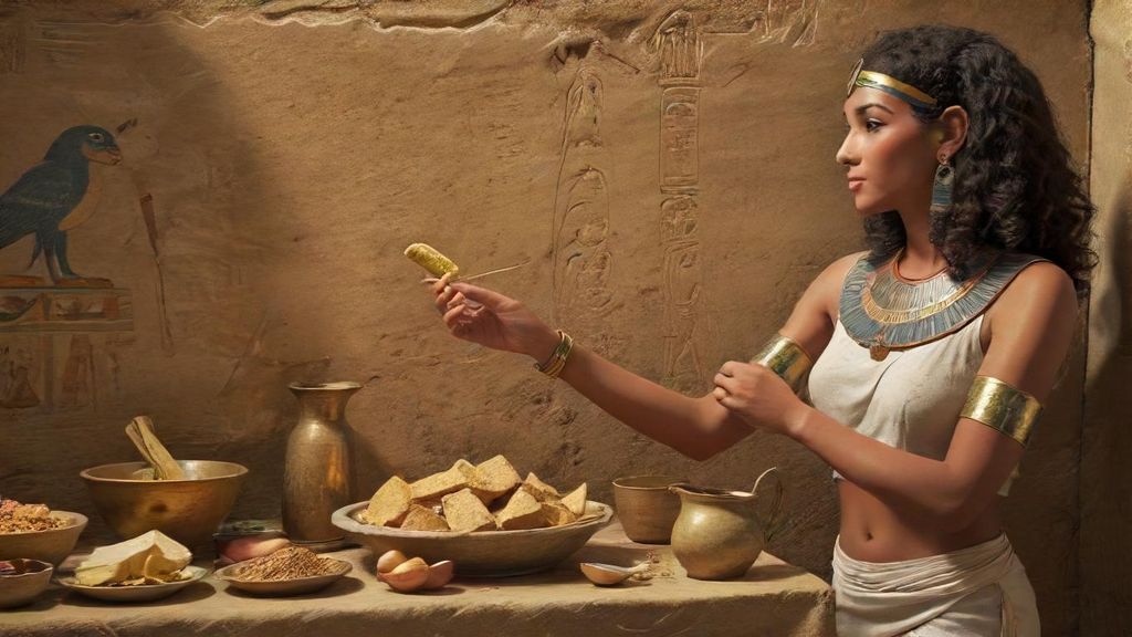 What were the foundational foods that fueled ancient Egyptian daily life?